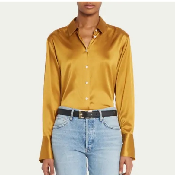 Brown Frame Silk Top - Picture 1 of 5